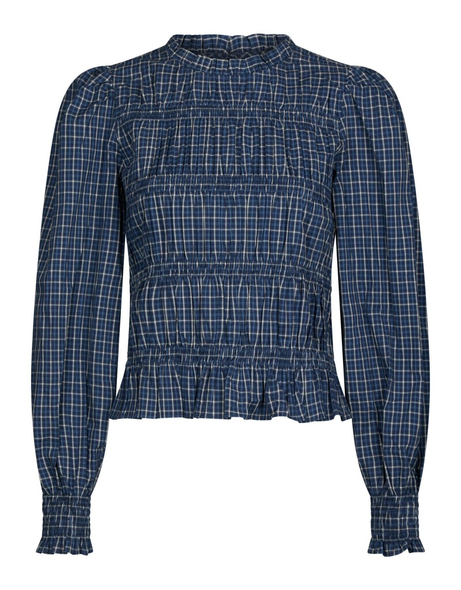 Blouse Check 'Marcia' - Blue - Neo Noir