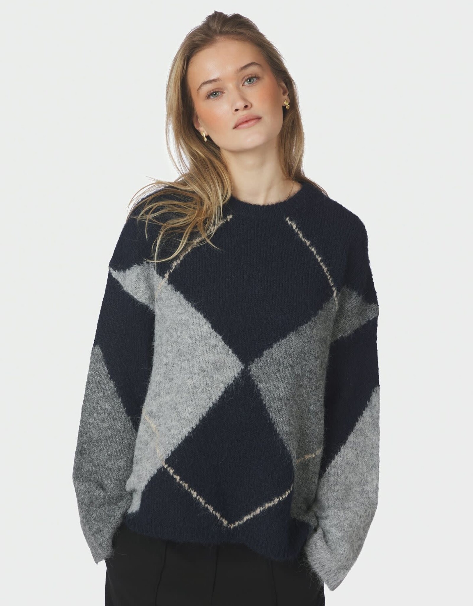 Pull Check 'Inga' - Navy - Neo Noir