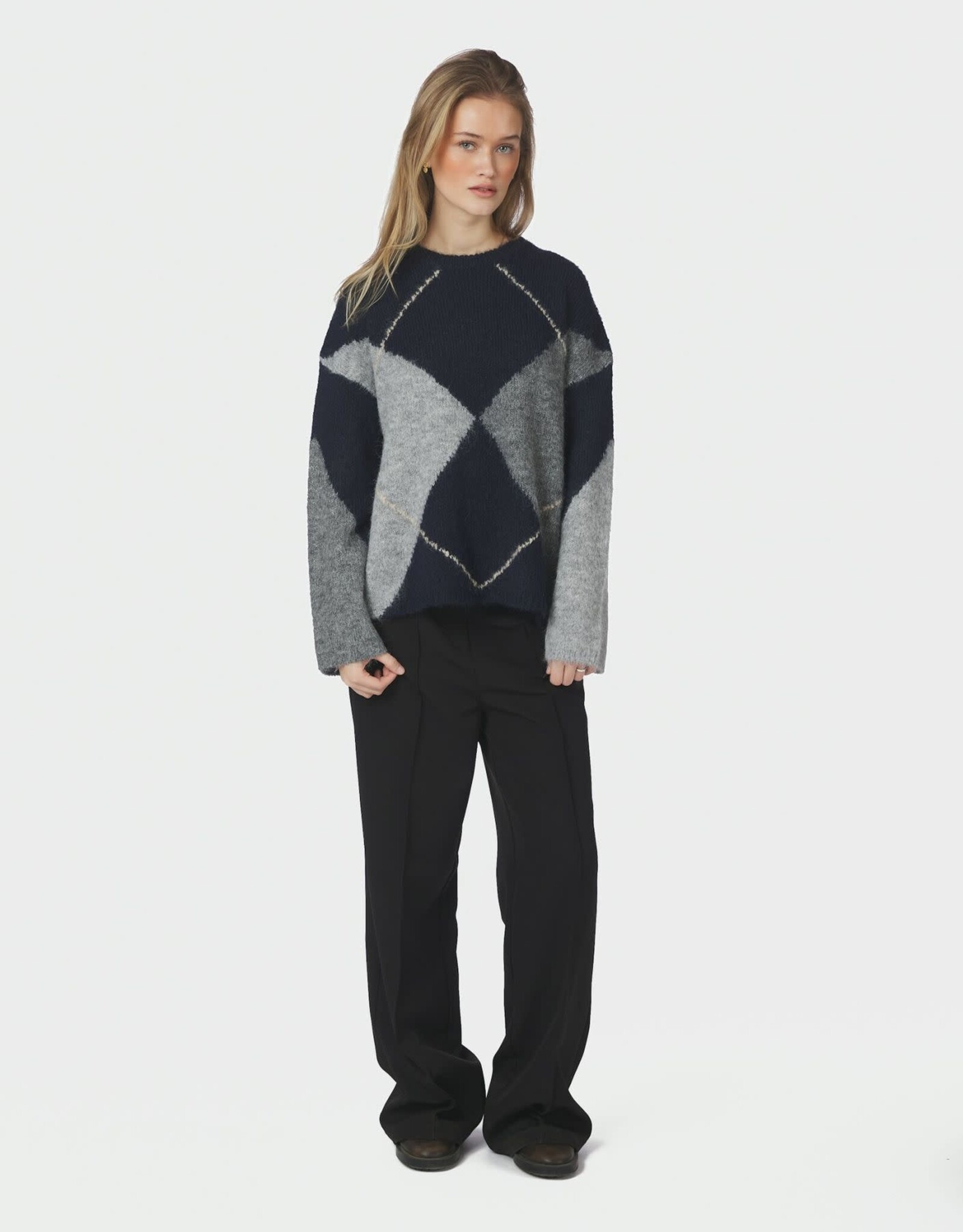 Pull Check 'Inga' - Navy - Neo Noir
