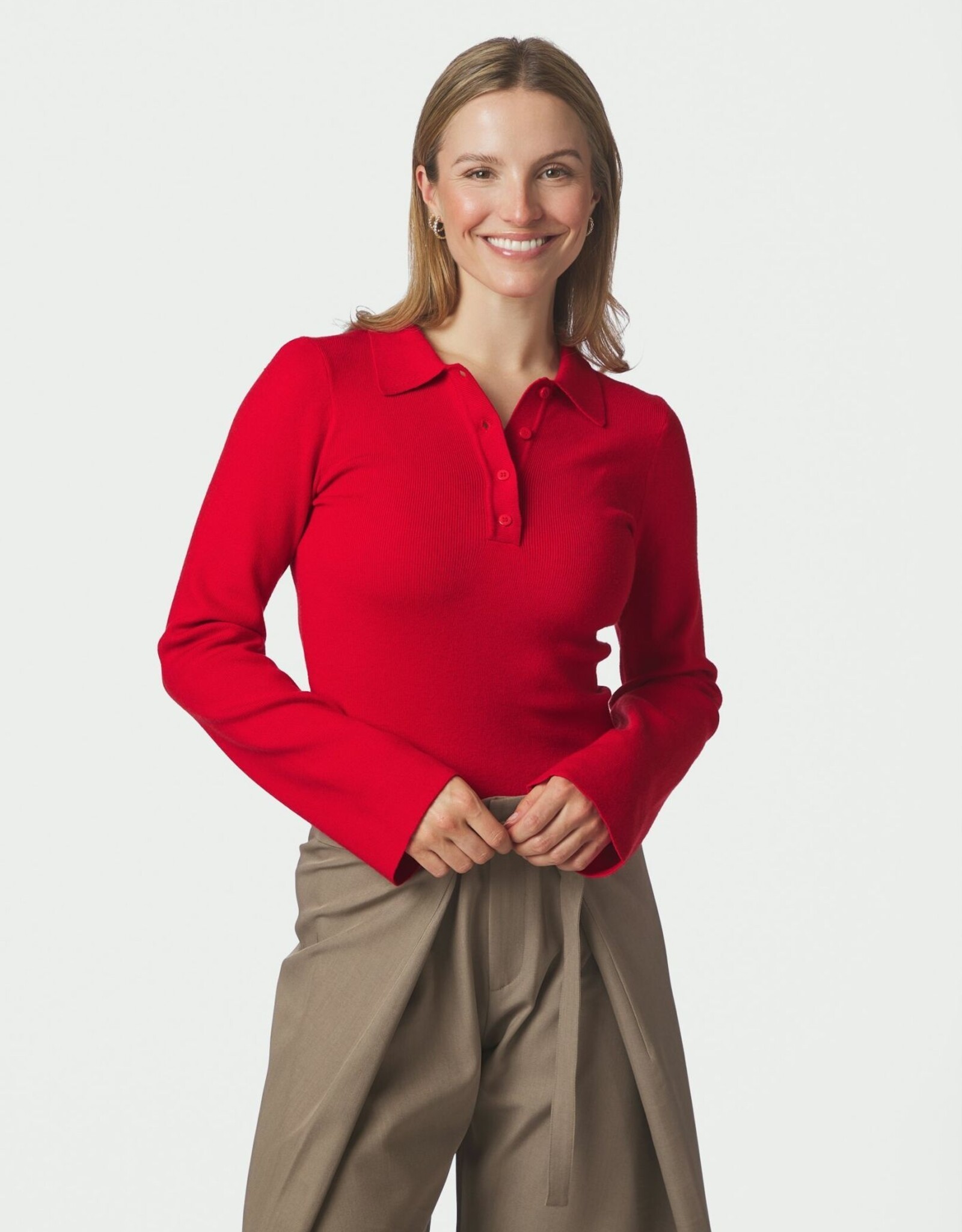 Polo Knit 'Fannya' - Red - Neo Noir