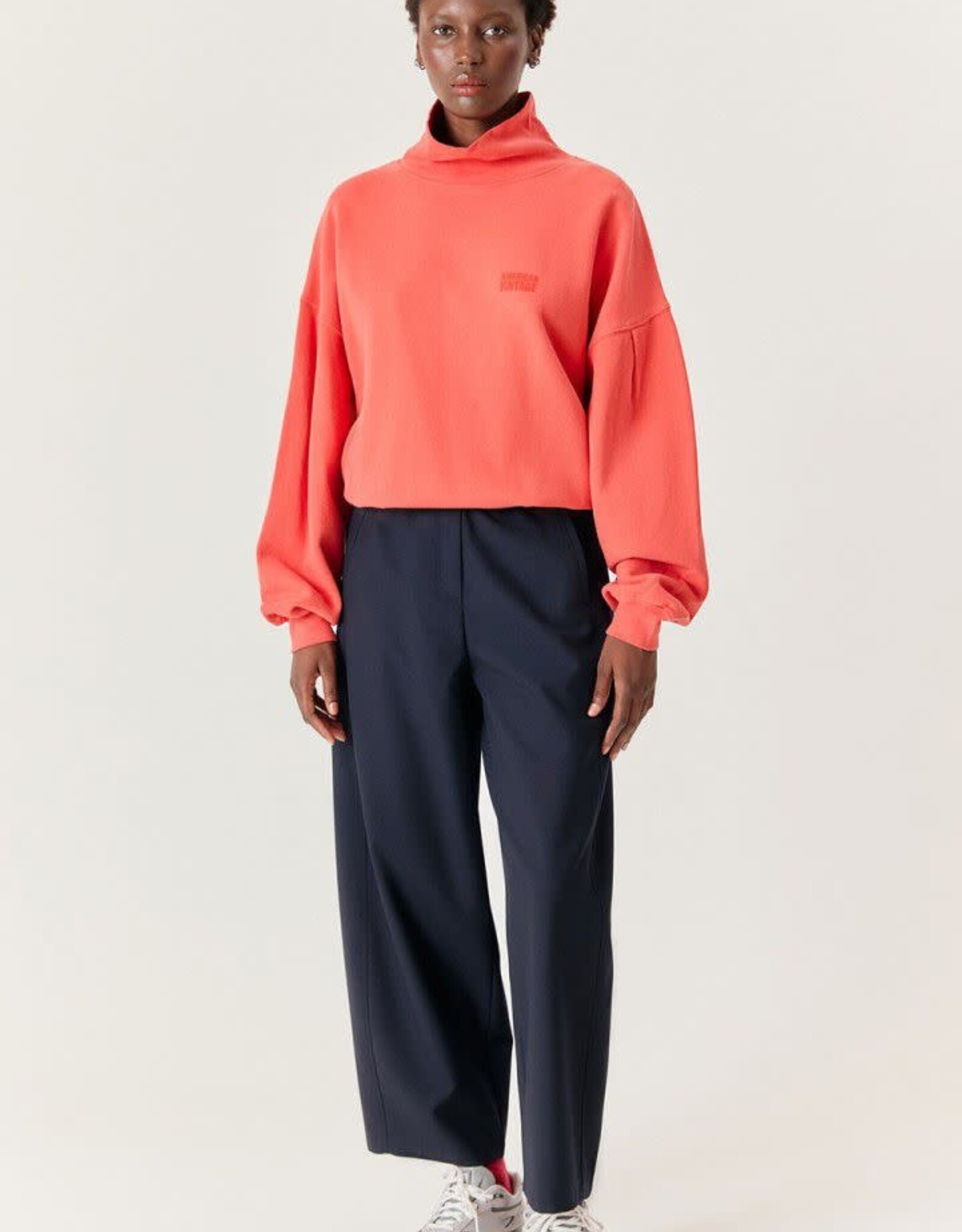 American Vintage Broek 'Ayany' - Navy - Aya10C -  American Vintage