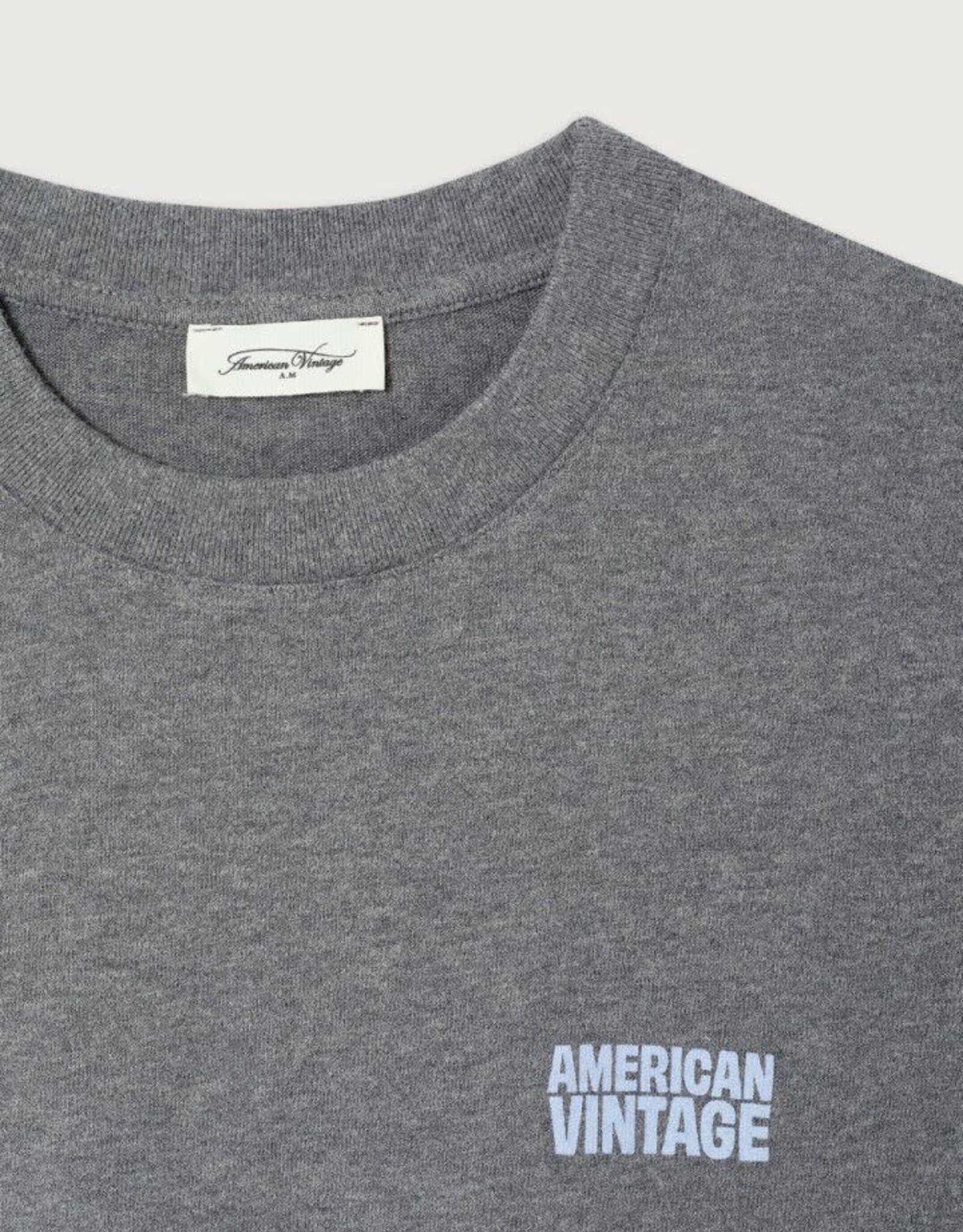 American Vintage T- Shirt Korte Mouw  'Ykobow' - Granite Chine  - Yko02C -  American Vintage