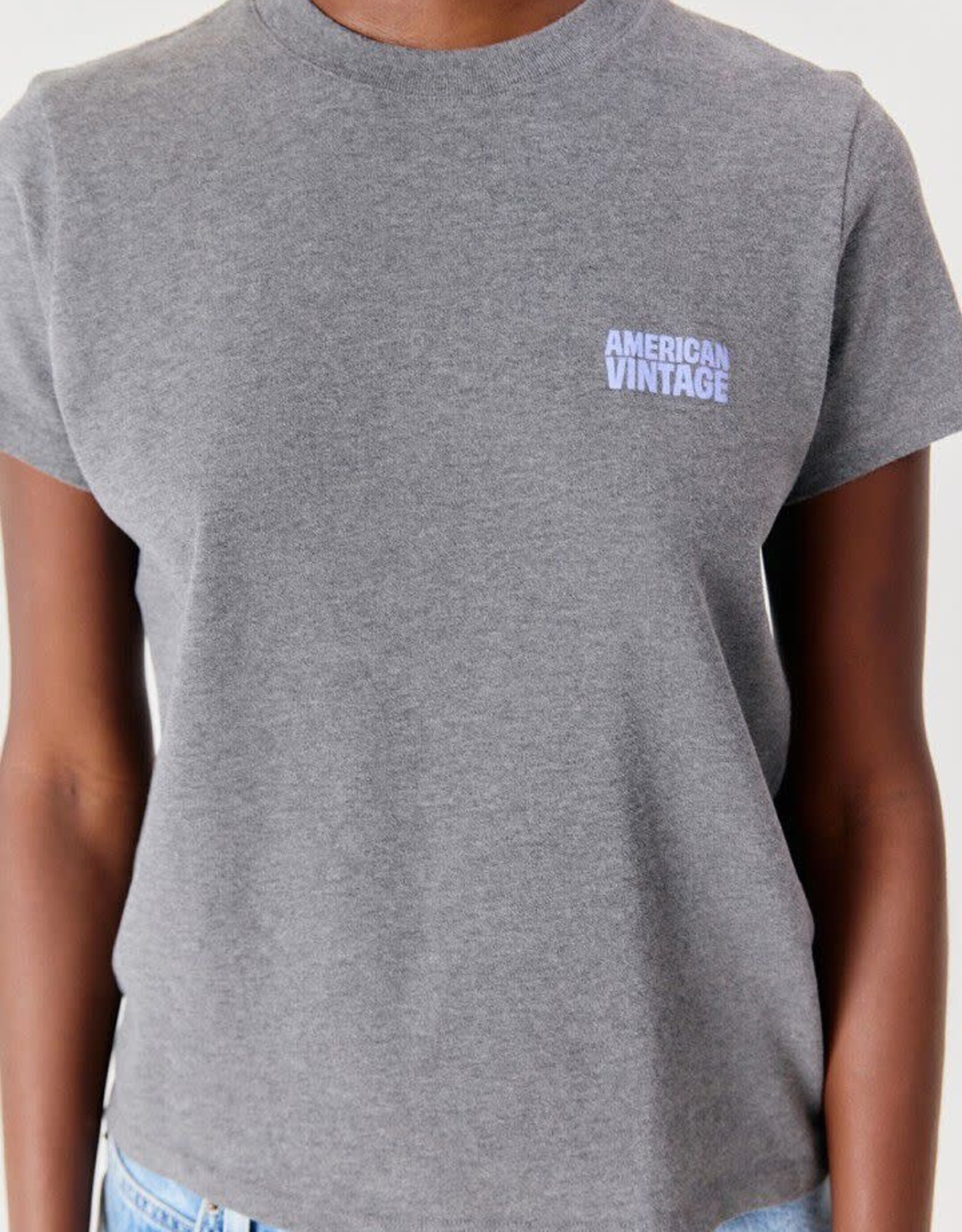 American Vintage T- Shirt Korte Mouw  'Ykobow' - Granite Chine  - Yko02C -  American Vintage