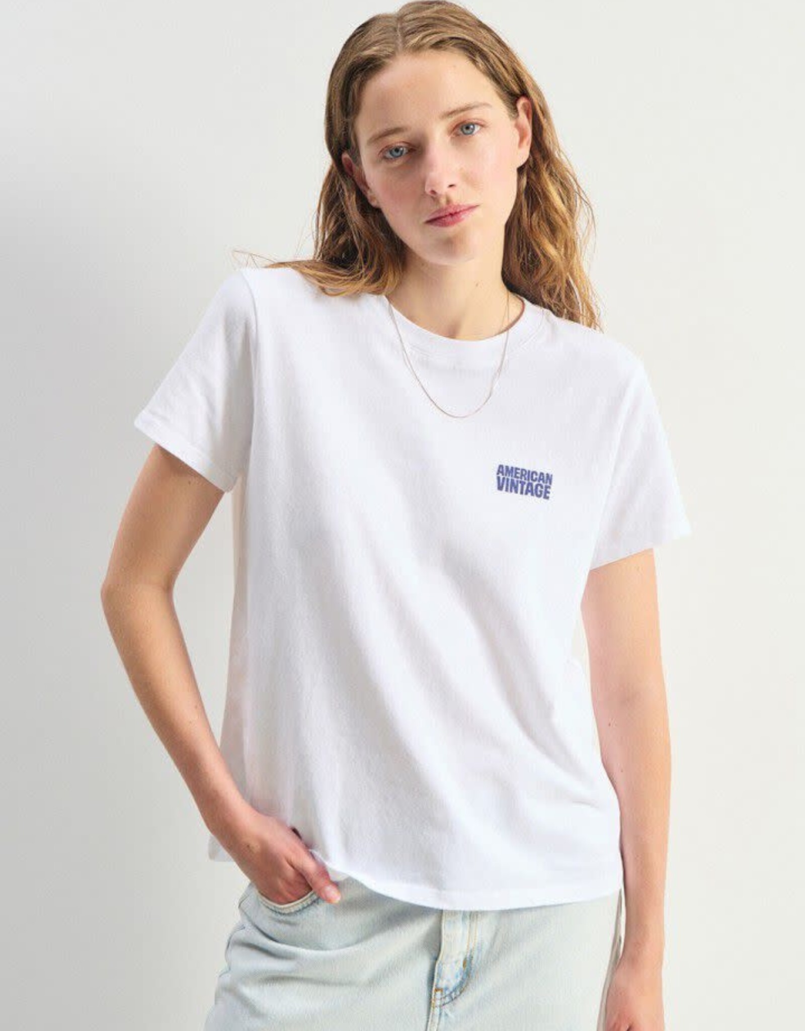 American Vintage T- Shirt Korte Mouw 'Ykobow' - Blanc - Yko02C -  American Vintage