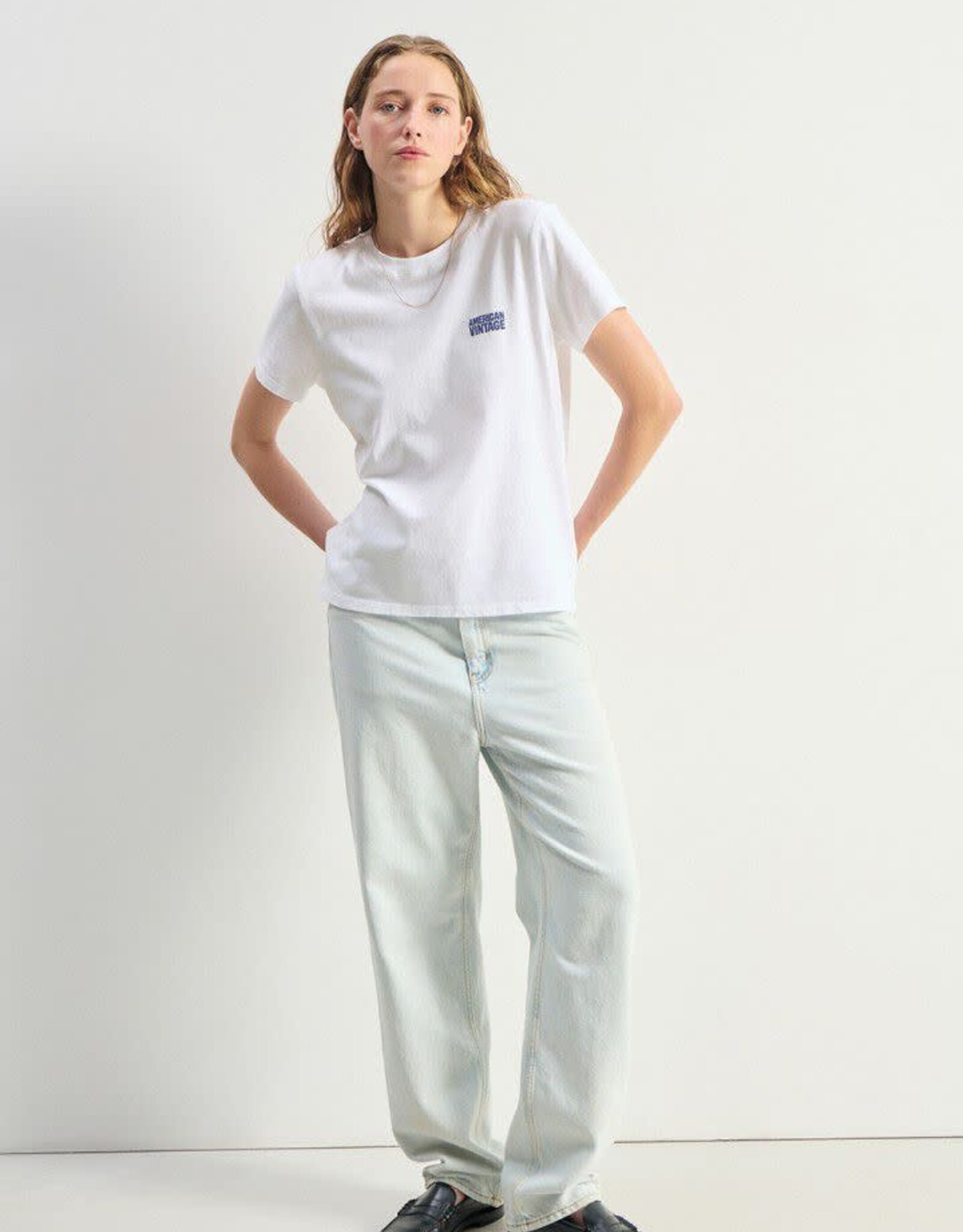 American Vintage T- Shirt Korte Mouw 'Ykobow' - Blanc - Yko02C -  American Vintage
