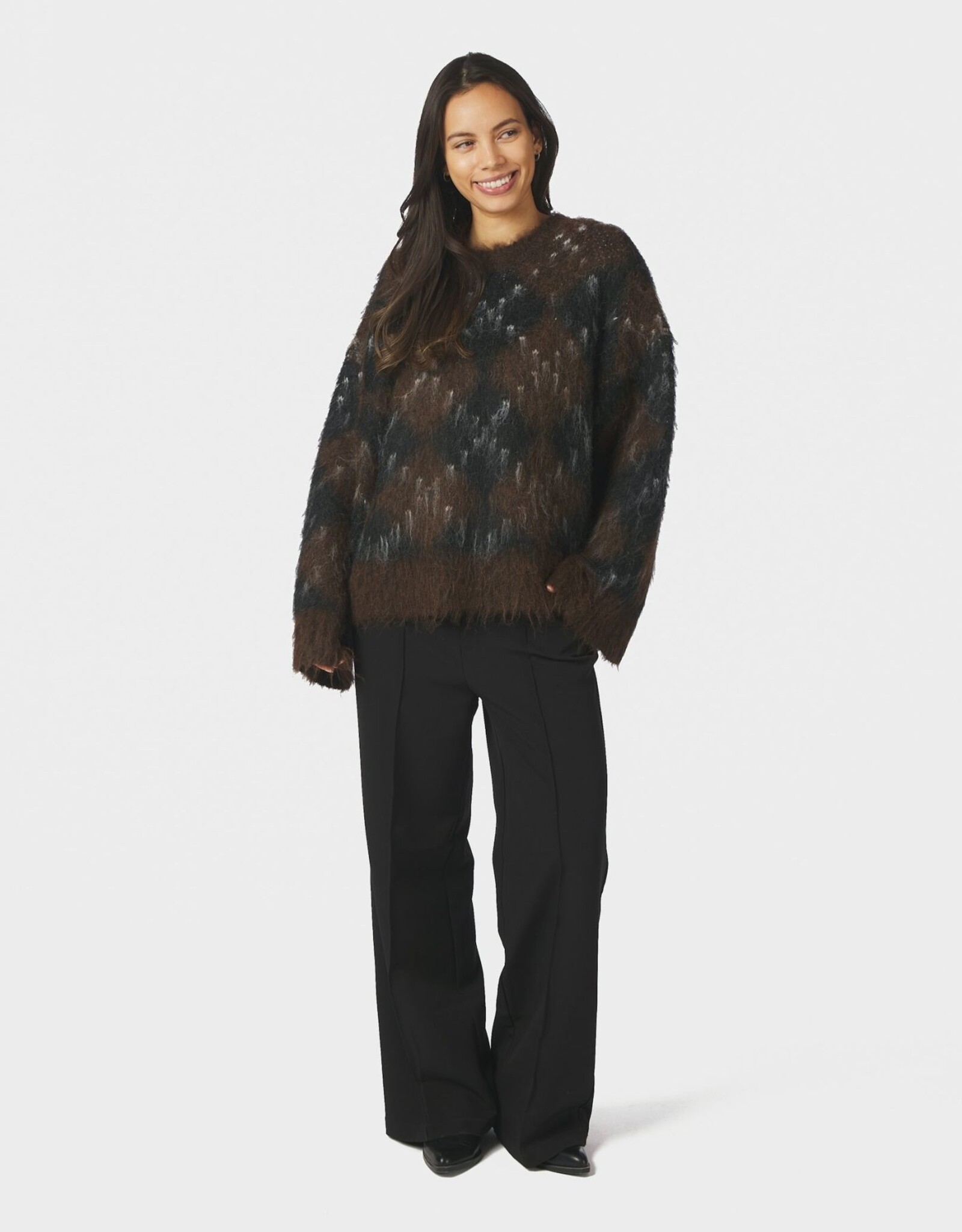 Pull Check 'Roeme' - Dark Brown - Neo Noir