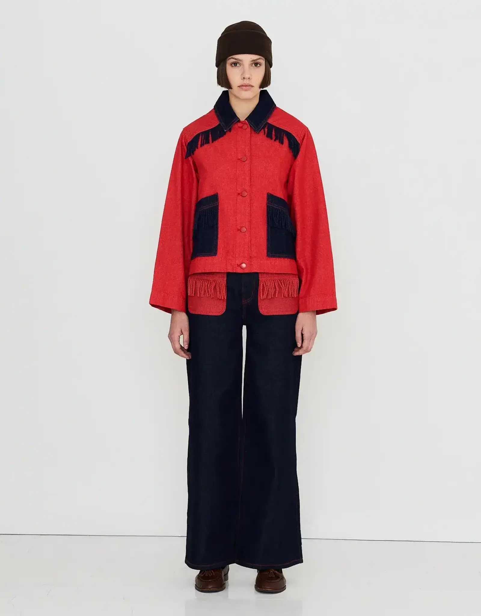 The Tiny Big Sister Jacket 'Bicolor' - Dark Red - The Tiny Big Sister