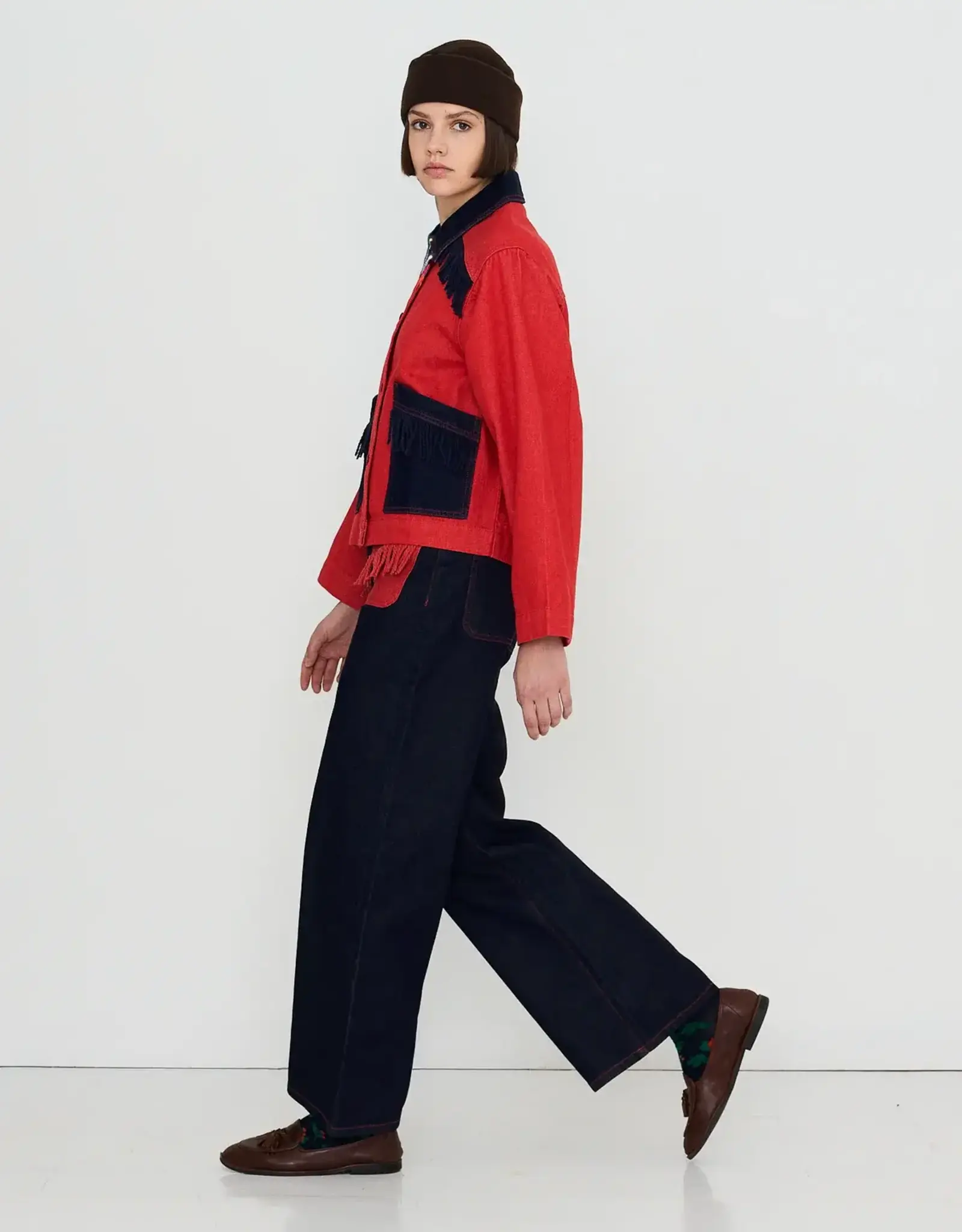 The Tiny Big Sister Jacket 'Bicolor' - Dark Red - The Tiny Big Sister