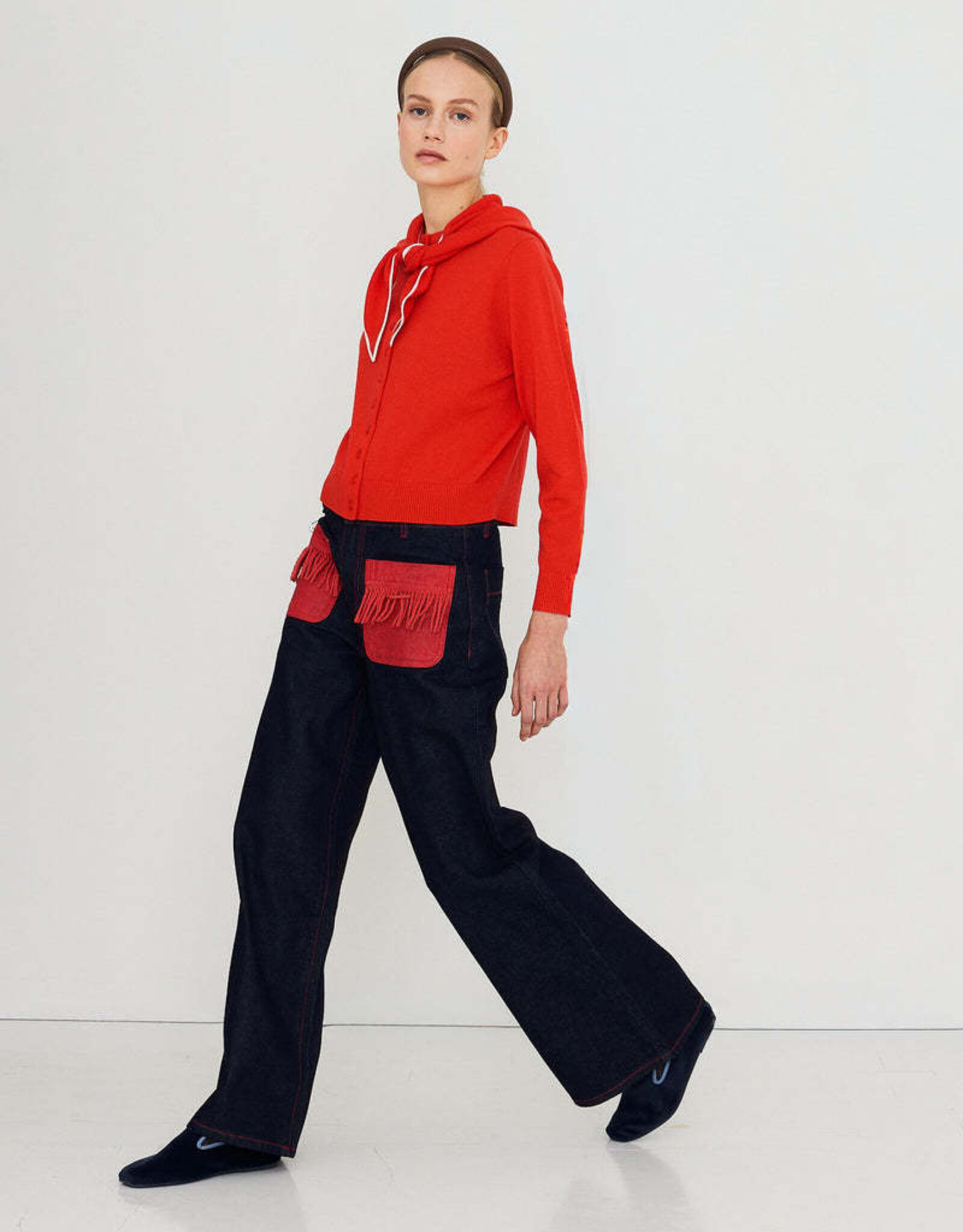 The Tiny Big Sister Jeans 'Bicolor' - Navy - The Tiny Big Sister