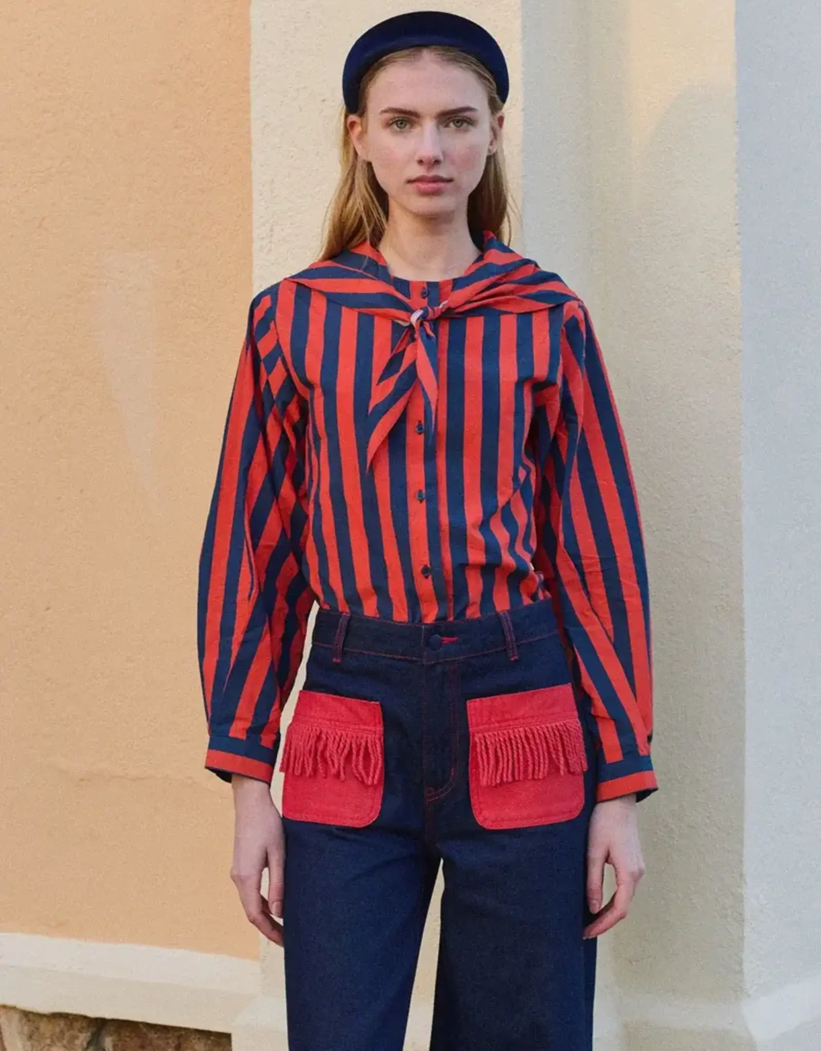 The Tiny Big Sister Jeans 'Bicolor' - Navy - The Tiny Big Sister
