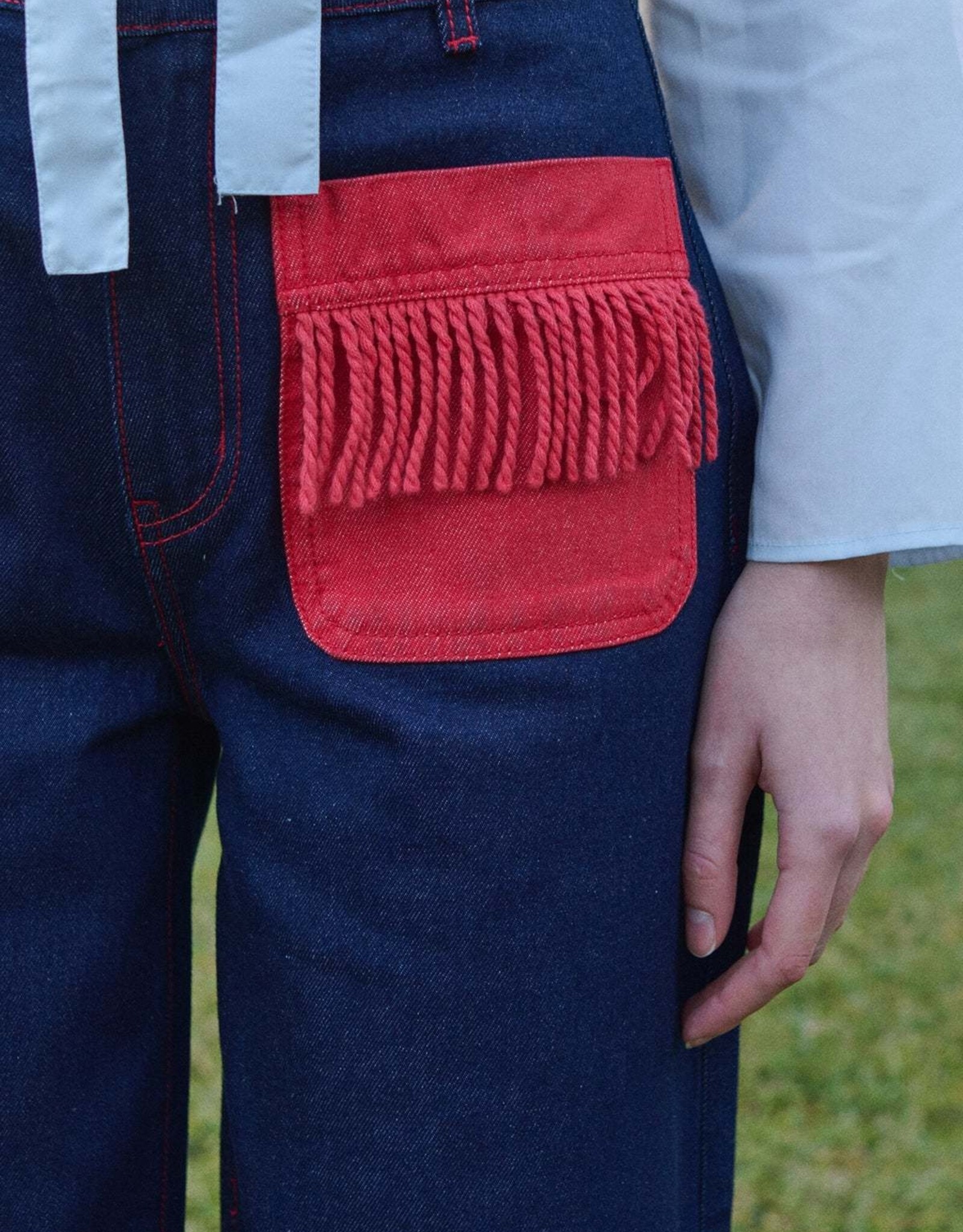 The Tiny Big Sister Jeans 'Bicolor' - Navy - The Tiny Big Sister