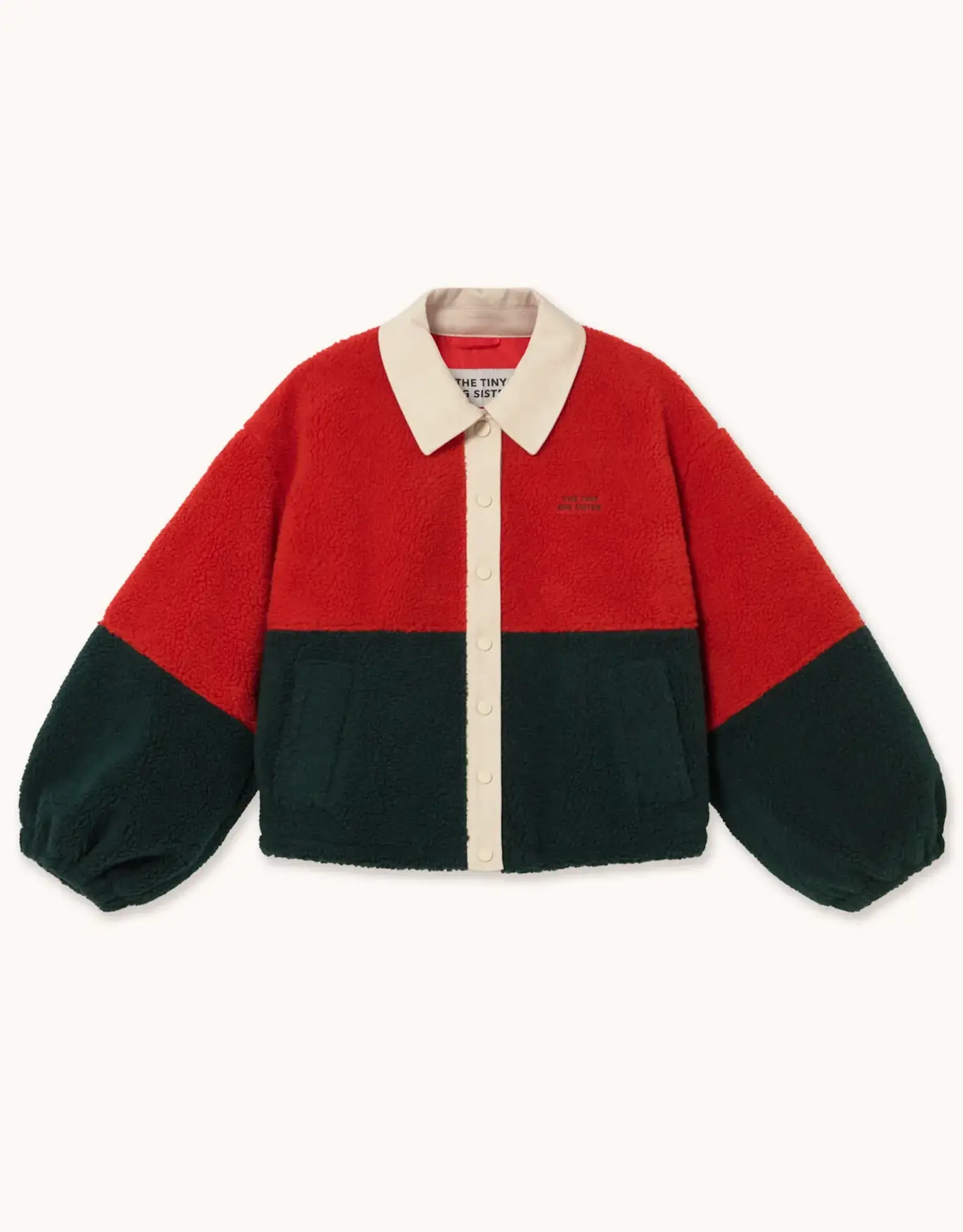 The Tiny Big Sister Polar Jacket 'Sherpa' - Dark Red/Ink Blue - The Tiny Big Sister