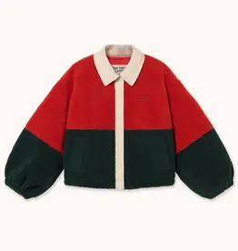 The Tiny Big Sister Polar Jacket 'Sherpa' - Dark Red/Ink Blue - The Tiny Big Sister