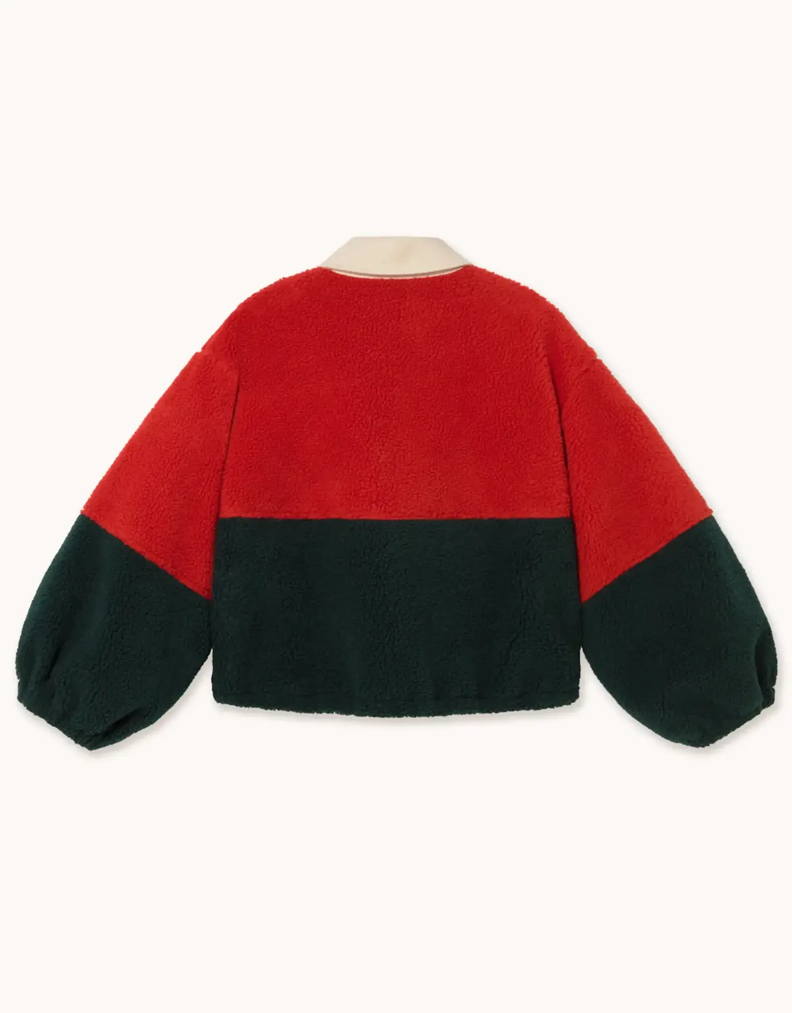 The Tiny Big Sister Polar Jacket 'Sherpa' - Dark Red/Ink Blue - The Tiny Big Sister