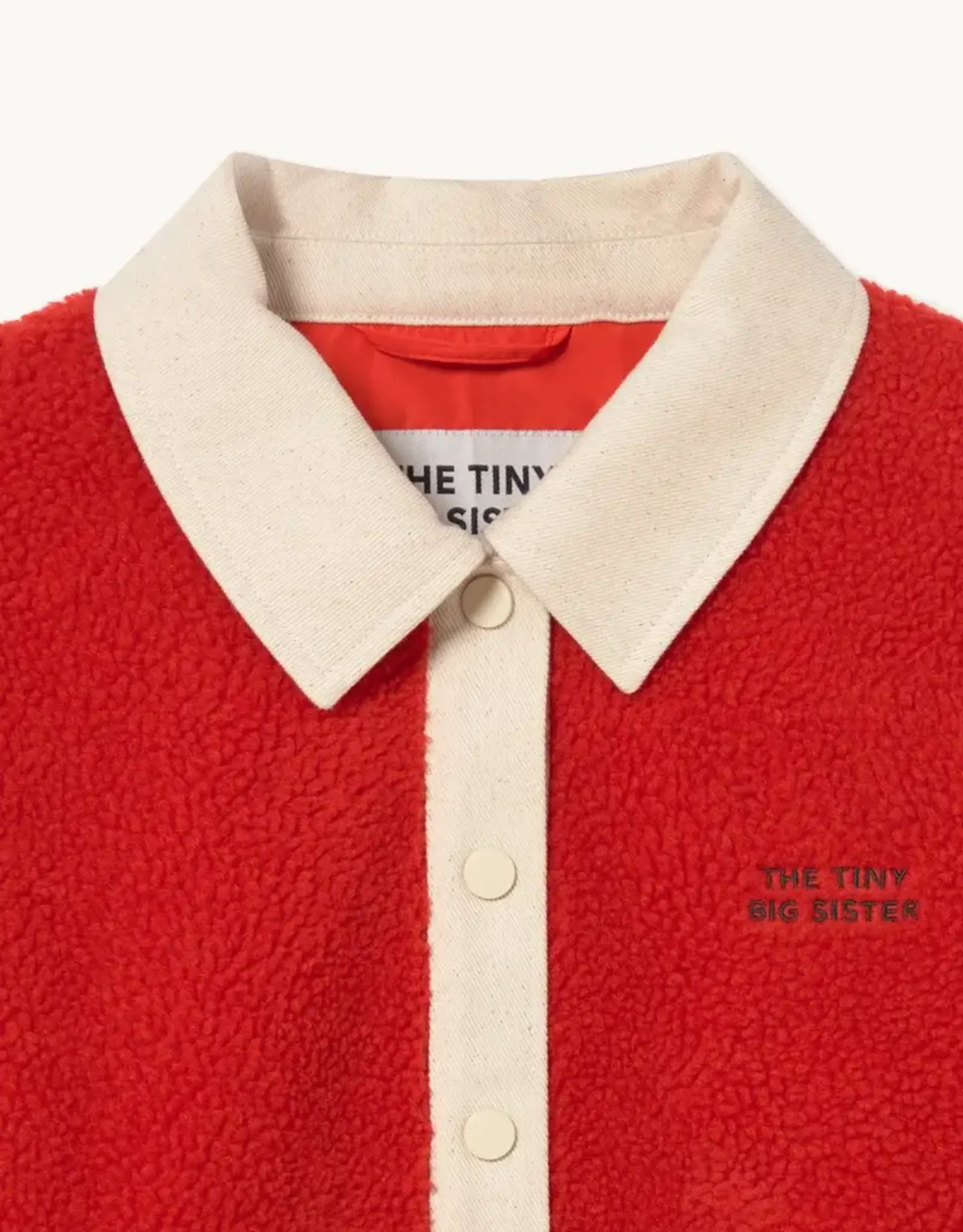 The Tiny Big Sister Polar Jacket 'Sherpa' - Dark Red/Ink Blue - The Tiny Big Sister