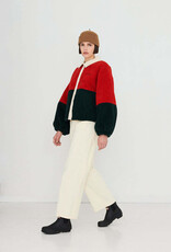 The Tiny Big Sister Polar Jacket 'Sherpa' - Dark Red/Ink Blue - The Tiny Big Sister