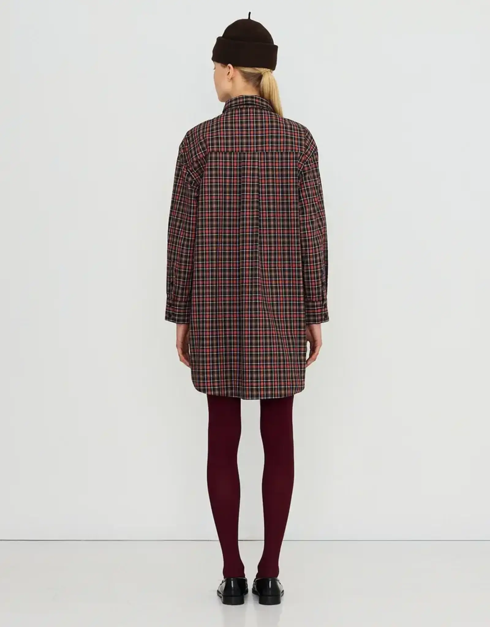 The Tiny Big Sister Jurk 'Check Bow Neck' - Raven - The Tiny Big Sister