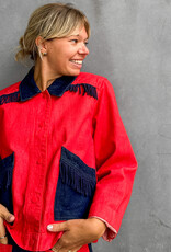The Tiny Big Sister Jacket 'Bicolor' - Dark Red - The Tiny Big Sister
