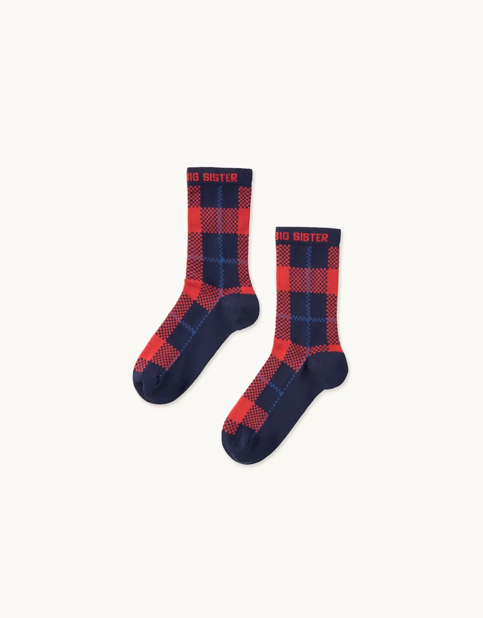The Tiny Big Sister Socks 'Checks' - Navy - The Tiny Big Sister
