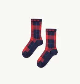 The Tiny Big Sister Socks 'Checks' - Navy - The Tiny Big Sister