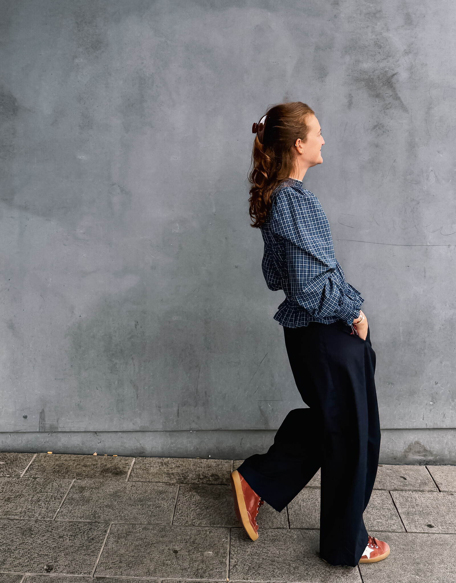 American Vintage Broek 'Ayany' - Navy - Aya10C -  American Vintage