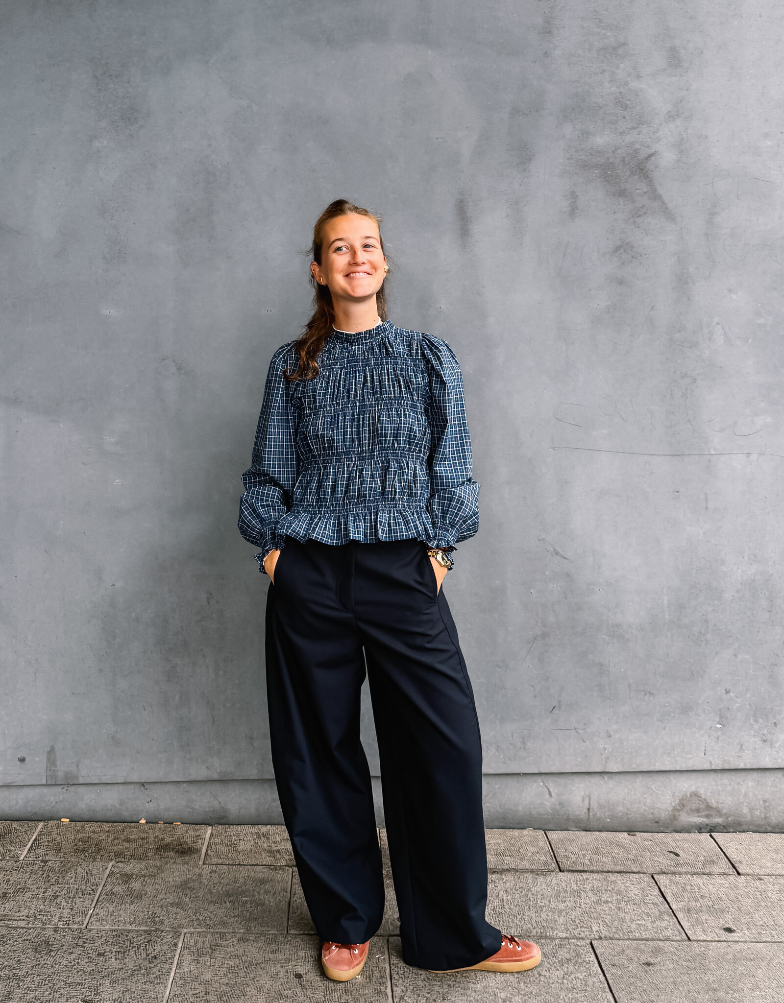 American Vintage Broek 'Ayany' - Navy - Aya10C -  American Vintage
