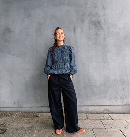 American Vintage Broek 'Ayany' - Navy - Aya10C -  American Vintage