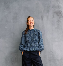 Blouse Check 'Marcia' - Blue - Neo Noir
