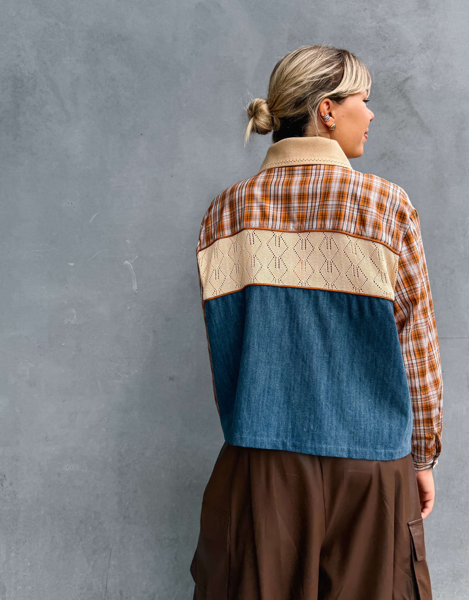 The Golden House Ad Blouse 'Rosalia' - Denim Et Orange