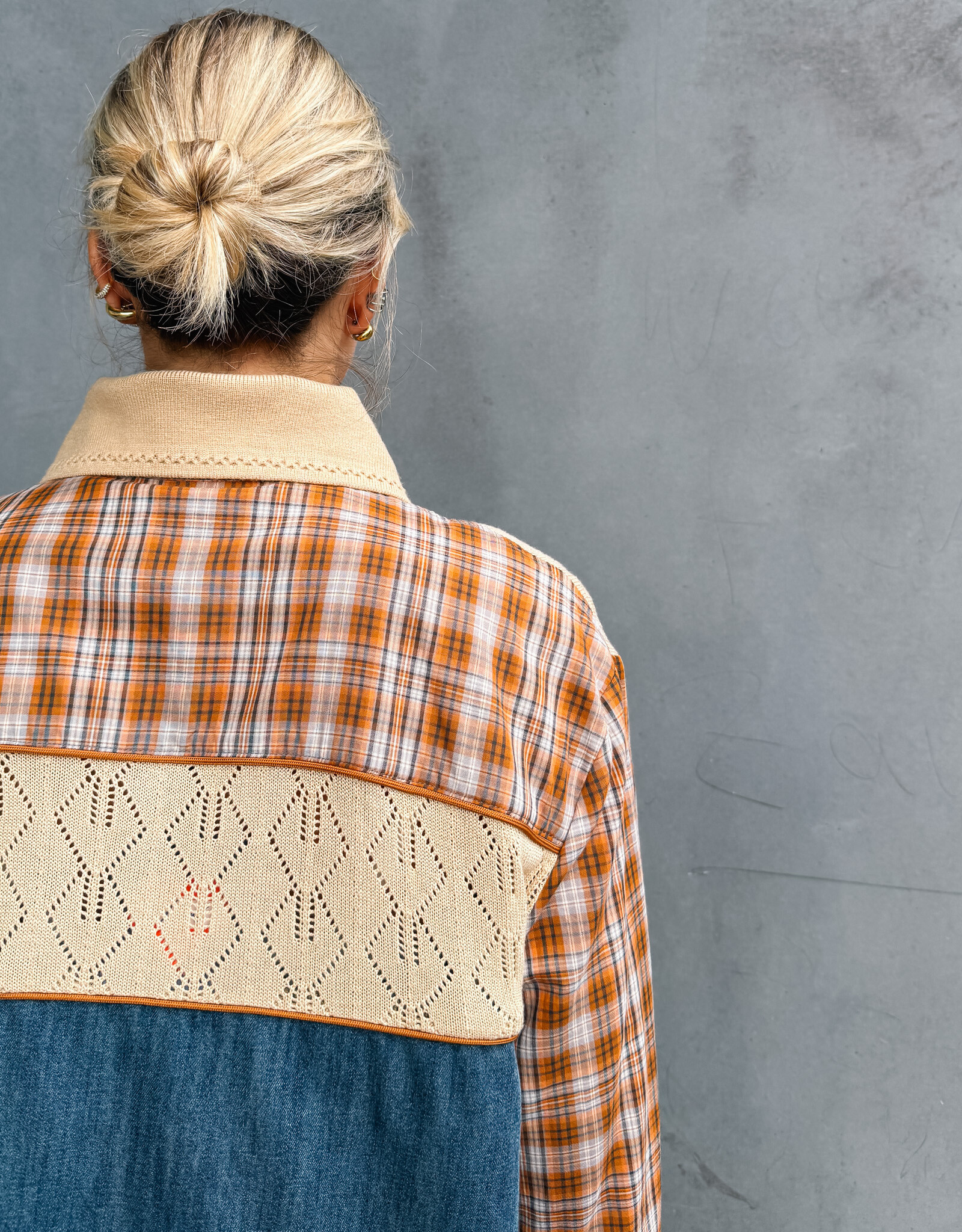 The Golden House Ad Blouse 'Rosalia' - Denim Et Orange