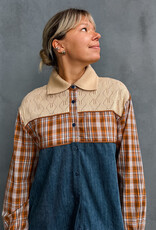 The Golden House Ad Blouse 'Rosalia' - Denim Et Orange