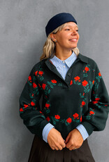 The Tiny Big Sister Pull Polo 'Roses' - Ink Blue - The Tiny Big Sister