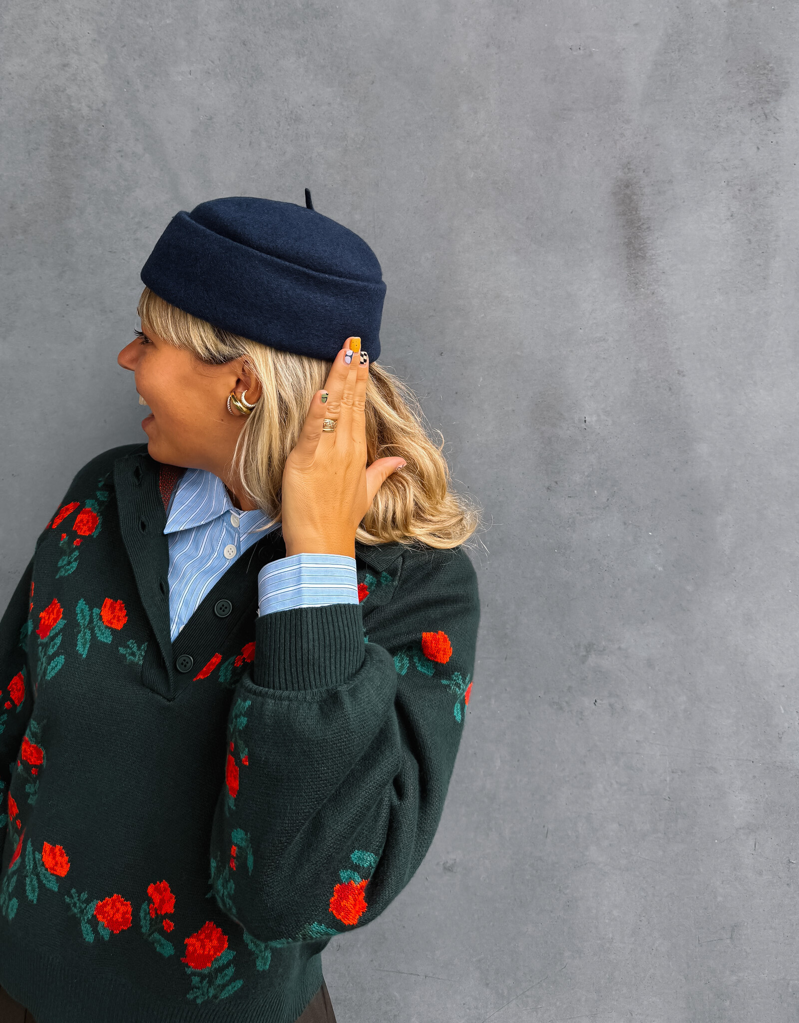 The Tiny Big Sister Hat 'Wool' - Navy - The Tiny Big Sister