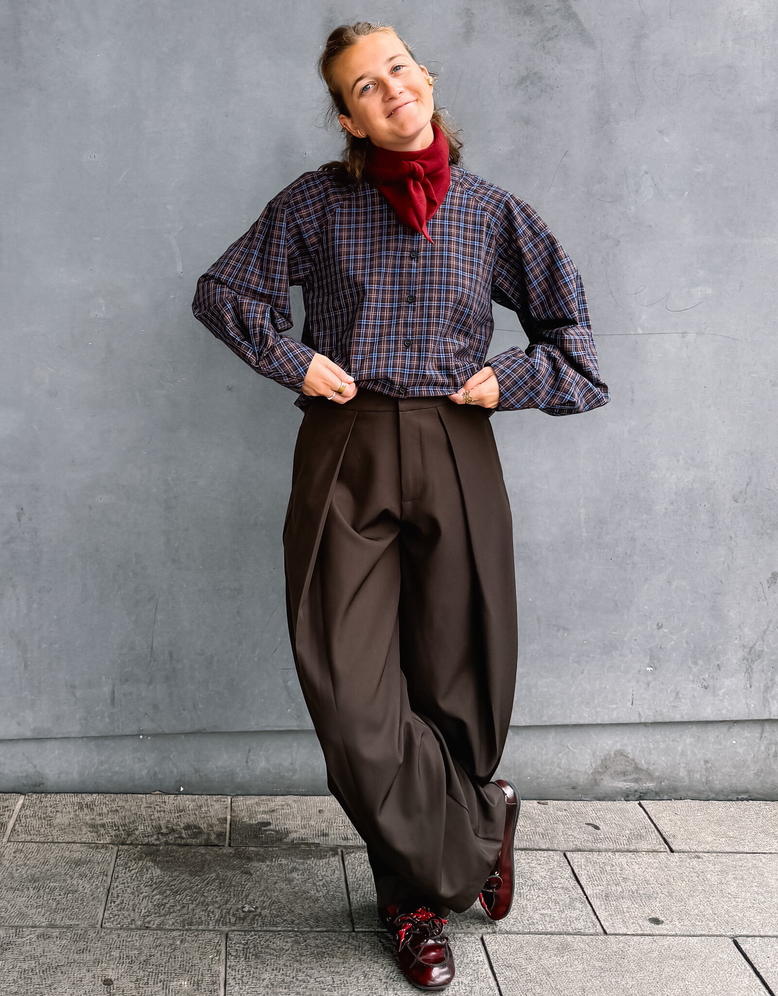 Broek 'Lucille' - Dark Brown - Neo Noir