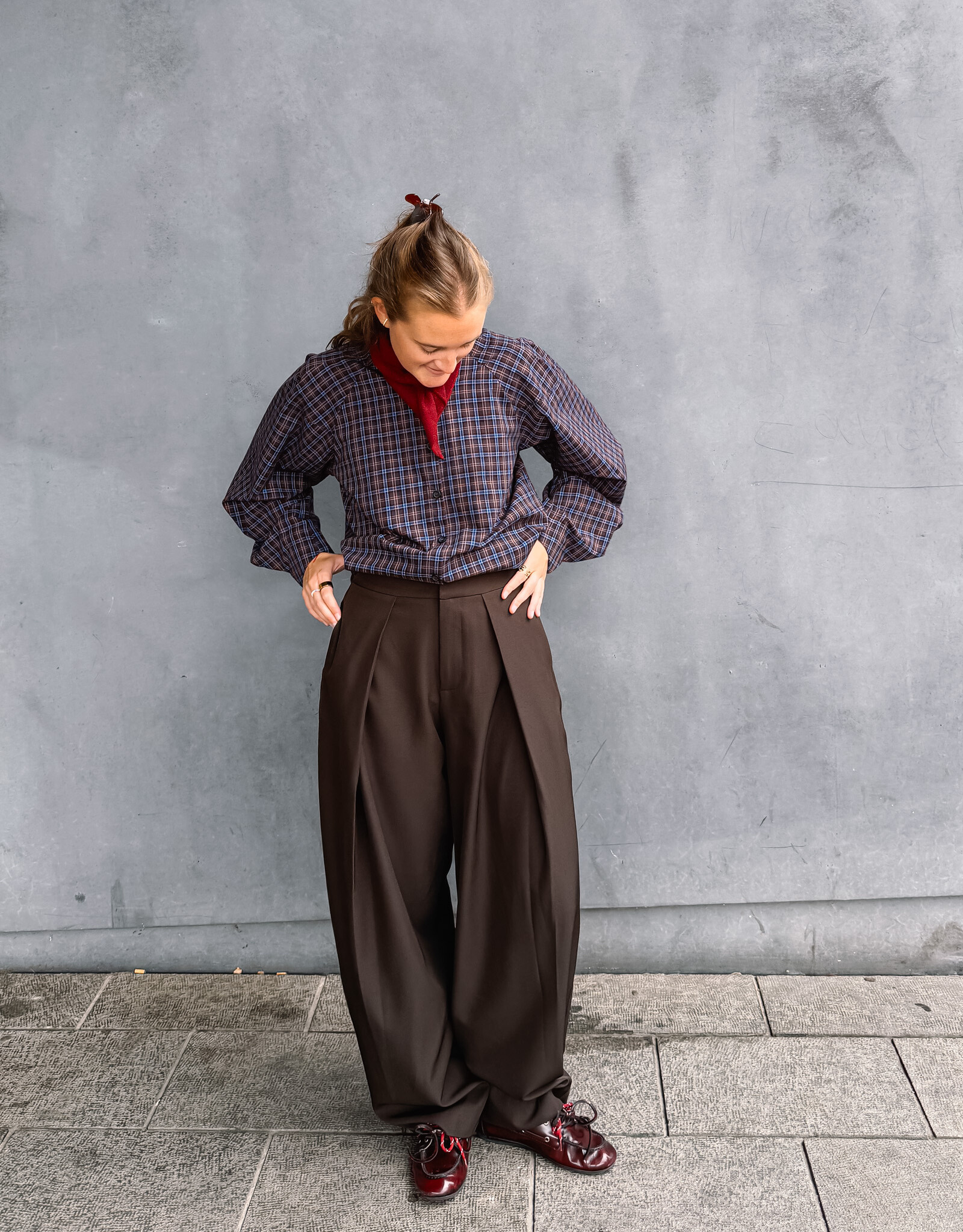 Broek 'Lucille' - Dark Brown - Neo Noir