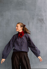 Laure+Max Blouse 'Cassandra' - Brown&Blue Check - Laure+Max