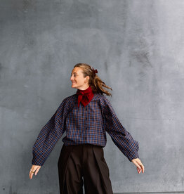 Laure+Max Blouse 'Cassandra' - Brown&Blue Check - Laure+Max