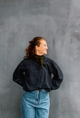Laure+Max Blouse 'Cassandra' - Navy&Green Check - Laure+Max