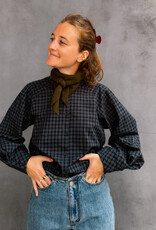 Laure+Max Blouse 'Cassandra' - Navy&Green Check - Laure+Max