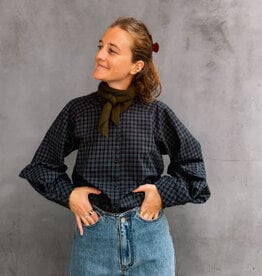Laure+Max Blouse 'Cassandra' - Navy&Green Check - Laure+Max