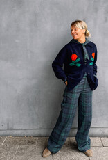 The Tiny Big Sister Cardigan Oversized 'Roses' - Navy - The Tiny Big Sister