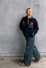 The Tiny Big Sister Broek 'Check' - Deep Blue/Dark Green - The Tiny Big Sister
