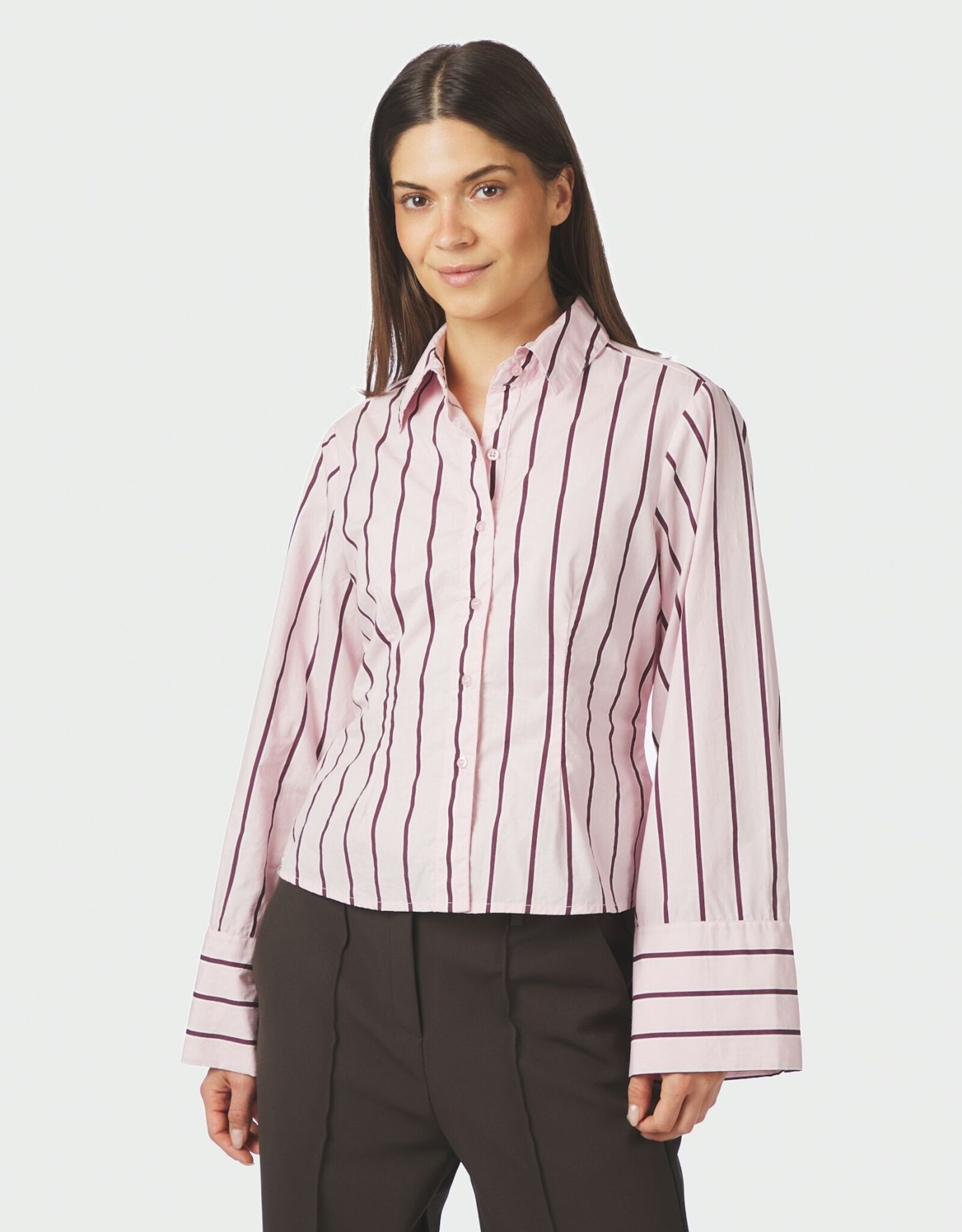 Blouse Wide Stripe 'Rosa' - Light Pink - Neo Noir