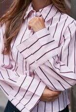 Blouse Wide Stripe 'Rosa' - Light Pink - Neo Noir