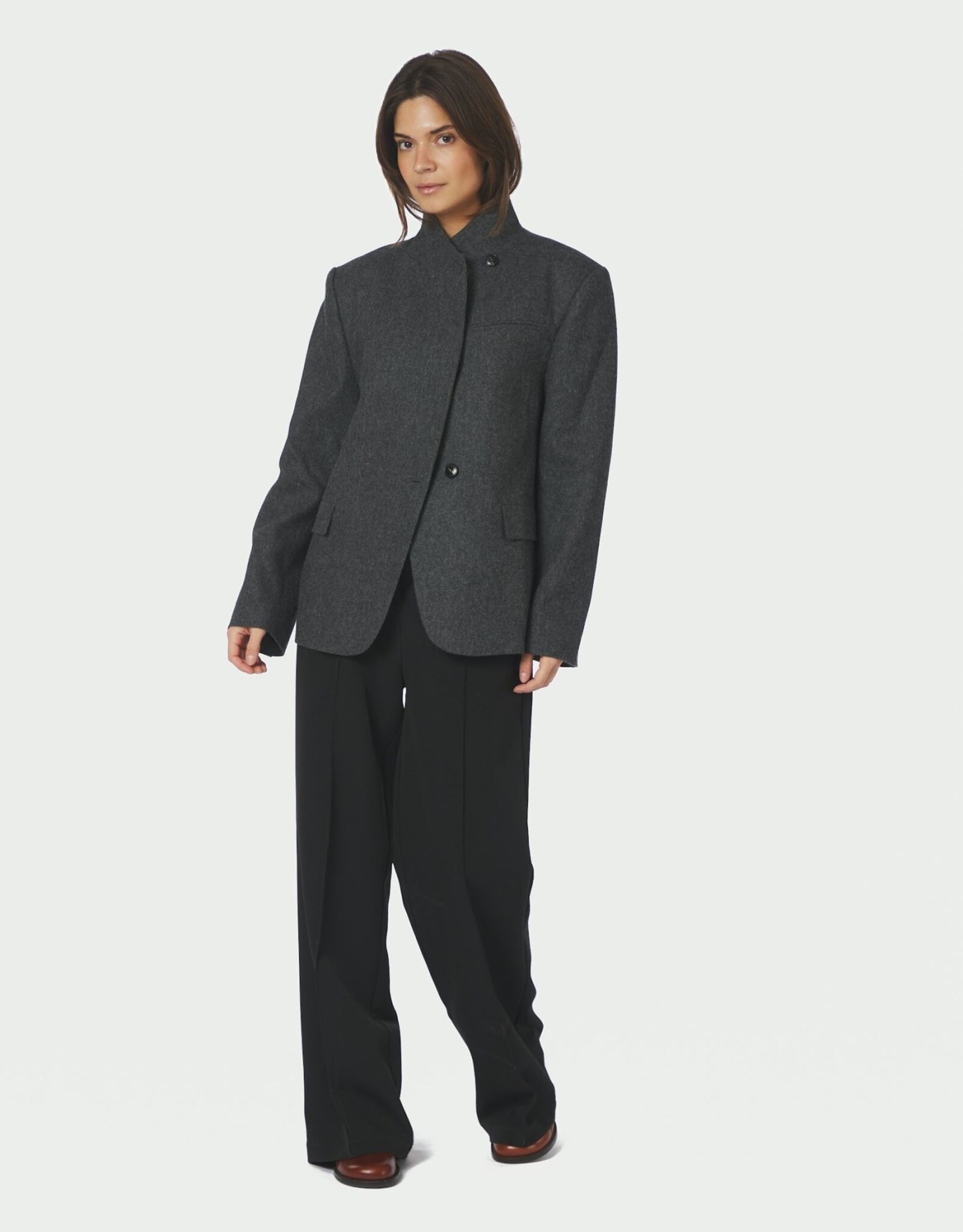 Blazer Structure Twill 'Nerine' - Antracit - Neo Noir
