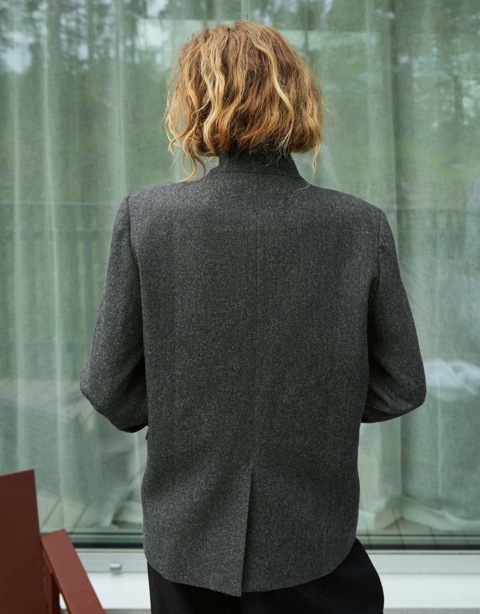 Blazer Structure Twill 'Nerine' - Antracit - Neo Noir