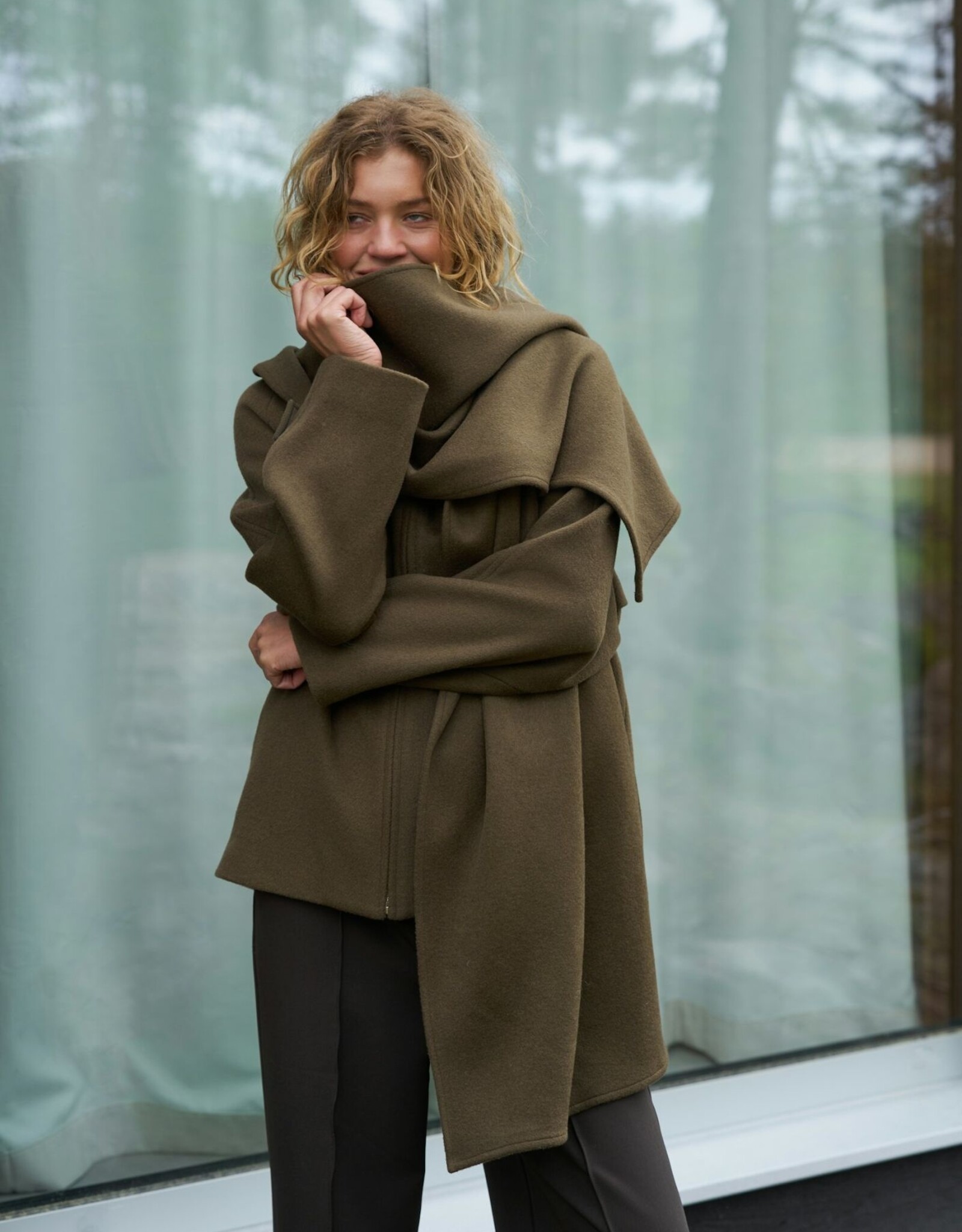 Korte Mantel 'Paige' - Khaki - Neo Noir