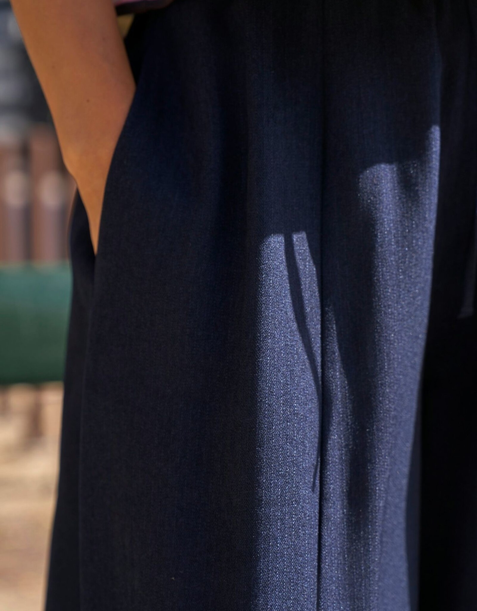 Broek Pinstripe 'Eveline' - Navy - Neo Noir