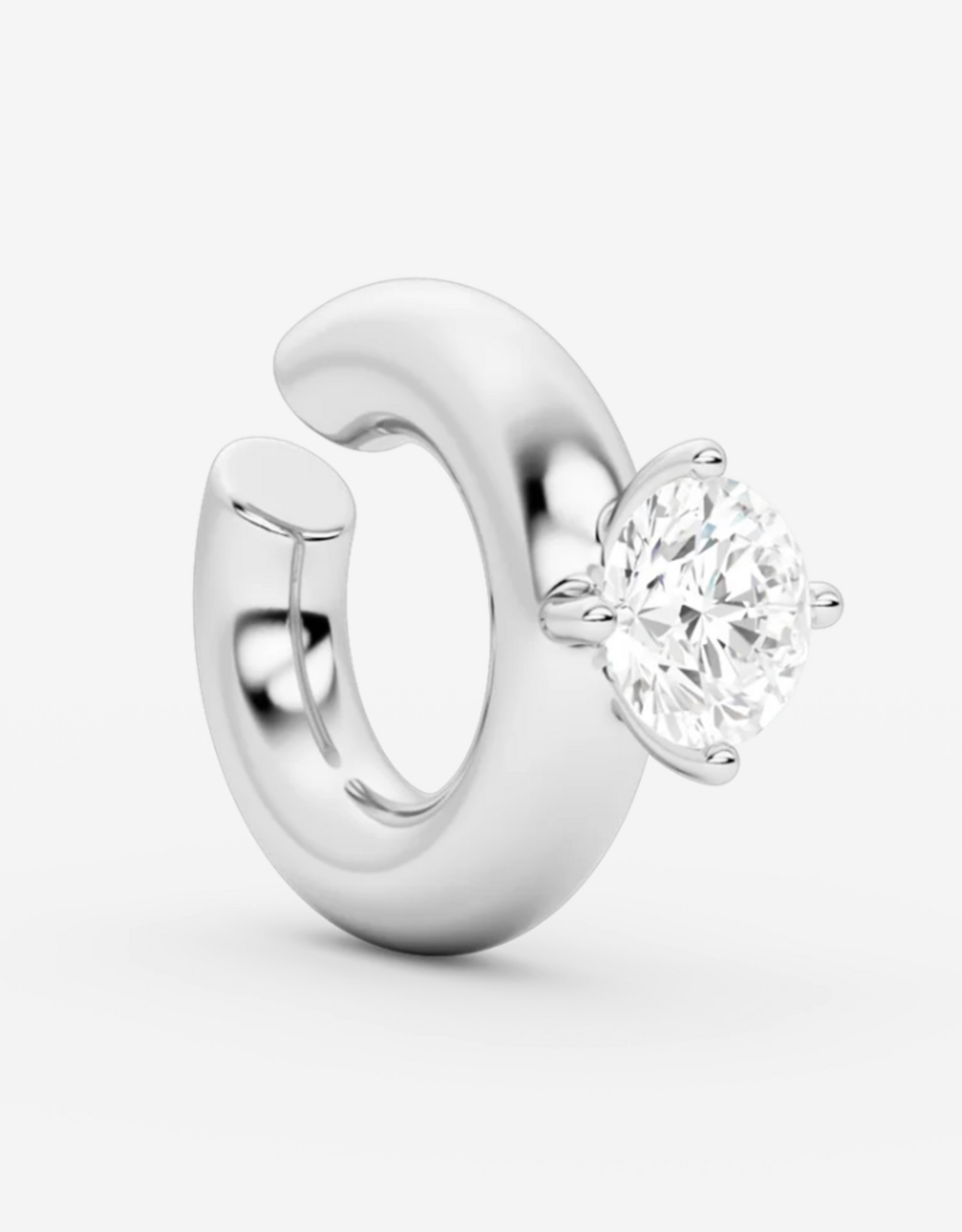 Billion Avenue Solitaire Chunky Kos Earcuff - Silver - Billion Avenue