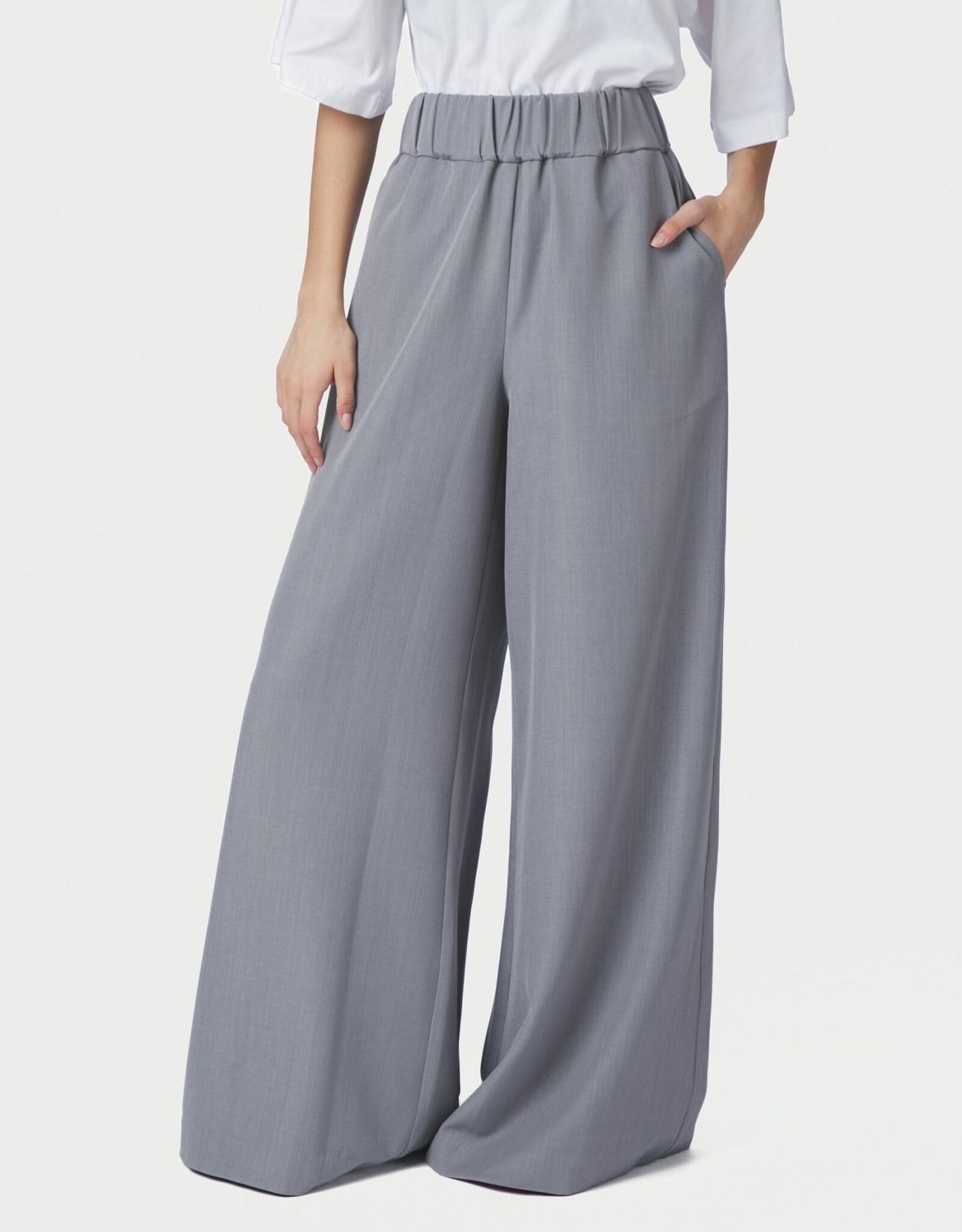 Broek Structure 'Janel' - Grey Melange - Neo Noir
